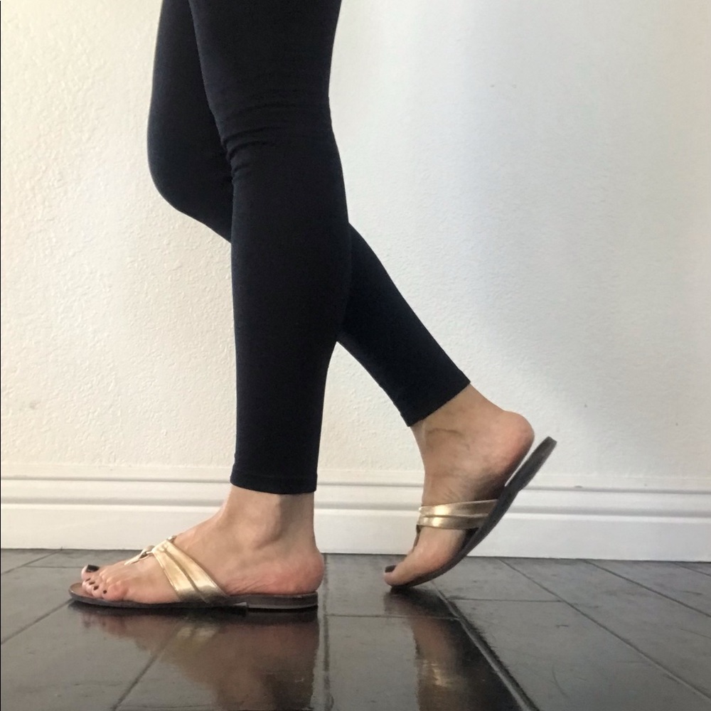 Lilly Pulitzer Gold Leather Sandals 7 M